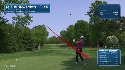 Jacob Bridgeman | Round 4 | 13th hole | Shot 1 | 2025 the Memorial