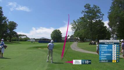 Keegan Bradley | Round 1 | 9th hole | Shot 2 | 2025 Wyndham