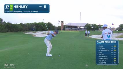 Russell Henley | Round 1 | 17th hole | Shot 2 | 2026 Valero