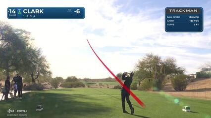 Wyndham Clark | Round 2 | 14th hole | Shot 1 | 2025 WM Phoenix Open