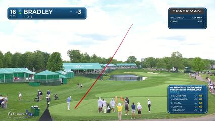Keegan Bradley | Round 1 | 16th hole | Shot 1 | 2025 the Memorial