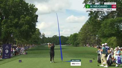 Nicolai Højgaard | Round 3 | 9th hole | Shot 1 | 2026 Truist Championship