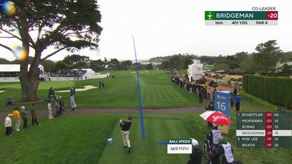 Jacob Bridgeman | Round 4 | 16th hole | Shot 1 | 2026 AT&T Pebble Beach