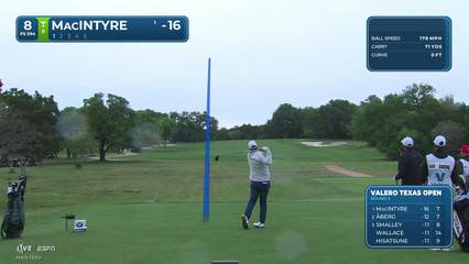 Robert MacIntyre | Round 3 | 8th hole | Shot 1 | 2026 Valero