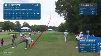 Adam Scott | Round 4 | 15th hole | Shot 1 | 2025 Wyndham