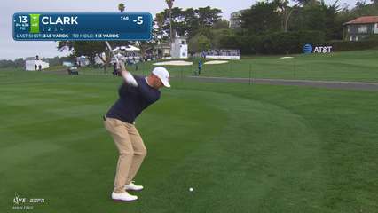 Wyndham Clark | Round 3 | 13th hole | Shot 2 | 2026 AT&T Pebble Beach