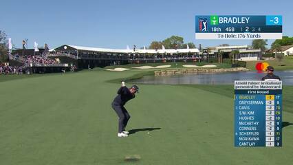 Keegan Bradley | Round 1 | 18th hole | Shot 2 | 2025 Arnold Palmer