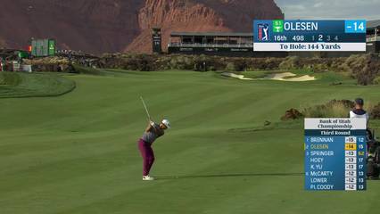 Thorbjørn Olesen | Round 3 | 16th hole | Shot 2 | 2025 Bank of Utah