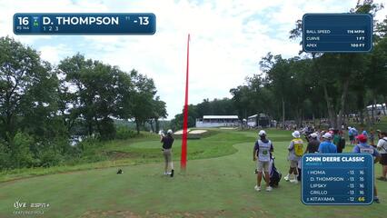 Davis Thompson | Round 3 | 16th hole | Shot 1 | 2025 John Deere