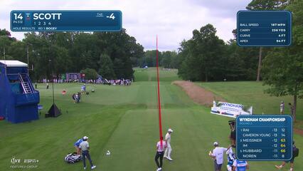 Adam Scott | Round 2 | 14th hole | Shot 1 | 2025 Wyndham