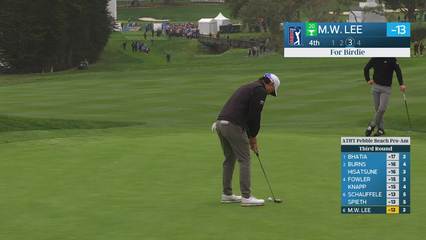 Min Woo Lee | Round 3 | 4th hole | Shot 3 | 2026 AT&T Pebble Beach