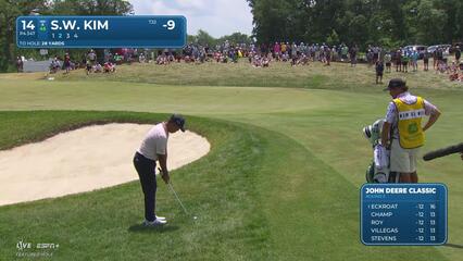 Si Woo Kim | Round 3 | 14th hole | Shot 2 | 2025 John Deere