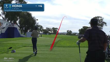 Max Homa | Round 1 | 7th hole | Shot 1 | 2025 Farmers