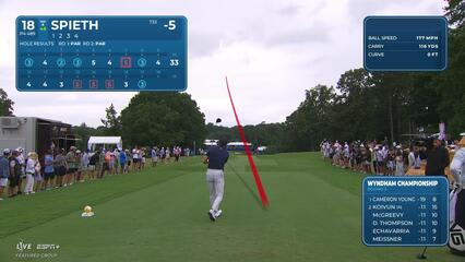 Jordan Spieth | Round 3 | 18th hole | Shot 1 | 2025 Wyndham