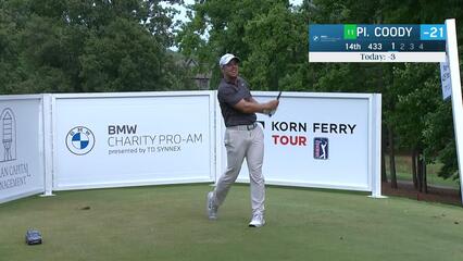 Pierceson Coody | Round 4 | 14th hole | Shot 1 | 2025 BMW Charity Pro-Am
