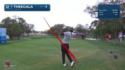 Sahith Theegala | Round 1 | 12th hole | Shot 1 | 2025 Valspar