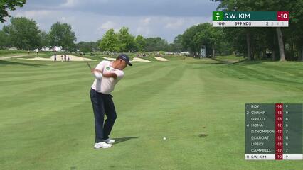 Si Woo Kim | Round 3 | 10th hole | Shot 2 | 2025 John Deere