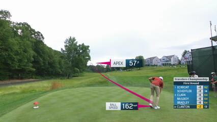 Luke Clanton | Round 1 | 14th hole | Shot 1 | 2025 Travelers