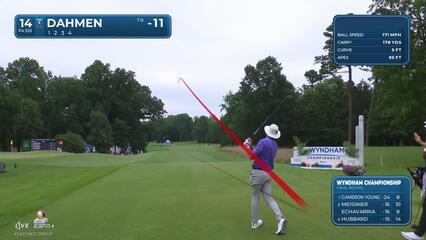 Joel Dahmen | Round 4 | 14th hole | Shot 1 | 2025 Wyndham