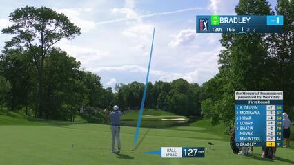 Keegan Bradley | Round 1 | 12th hole | Shot 1 | 2025 the Memorial