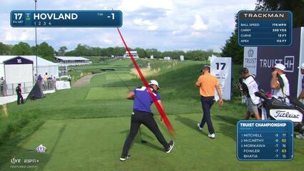 Viktor Hovland | Round 1 | 17th hole | Shot 1 | 2025 Truist Championship