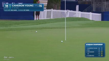 Cameron Young | Round 2 | 18th hole | Shot 2 | 2025 Wyndham