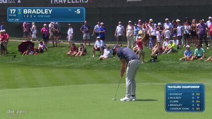 Keegan Bradley | Round 1 | 17th hole | Shot 4 | 2025 Travelers