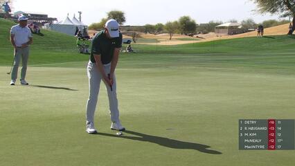 Maverick McNealy | Round 3 | 9th hole | Shot 4 | 2025 WM Phoenix Open