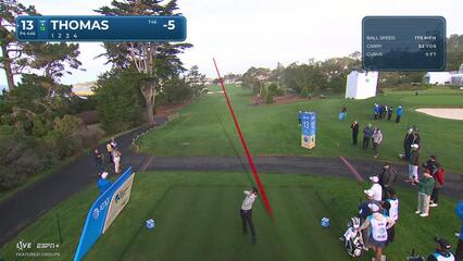 Justin Thomas | Round 4 | 13th hole | Shot 1 | 2025 AT&T Pebble Beach