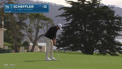 Scottie Scheffler | Round 4 | 14th hole | Shot 4 | 2025 AT&T Pebble Beach