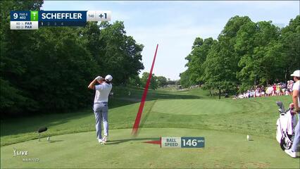 Scottie Scheffler | 2023 the Memorial | Round 3 | 9th hole | Shot 1