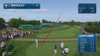 Keegan Bradley | Round 3 | 16th hole | Shot 1 | 2025 the Memorial