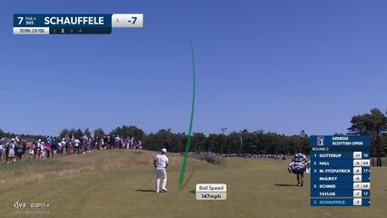 Xander Schauffele | Round 2 | 7th hole | Shot 2 | 2025 Genesis Scottish Open