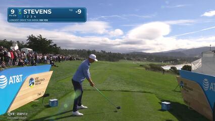 Sam Stevens | Round 4 | 9th hole | Shot 1 | 2025 AT&T Pebble Beach