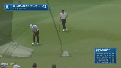 Nicolai Højgaard | Round 1 | 9th hole | Shot 3 | 2025 Zurich Classic