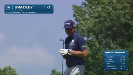 Keegan Bradley | Round 1 | 14th hole | Shot 2 | 2025 Travelers
