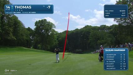 Justin Thomas | Round 2 | 14th hole | Shot 2 | 2025 Travelers