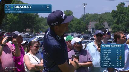 Keegan Bradley | Round 1 | 9th hole | Shot 1 | 2025 Travelers