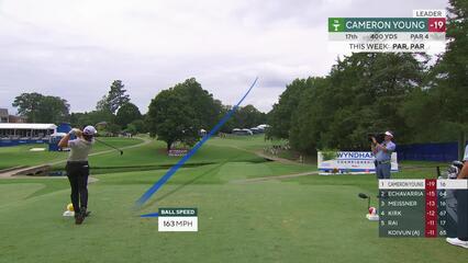 Cameron Young | Round 3 | 17th hole | Shot 1 | 2025 Wyndham