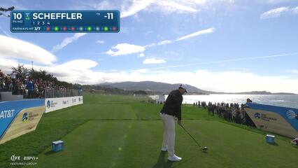 Scottie Scheffler | Round 4 | 10th hole | Shot 1 | 2025 AT&T Pebble Beach