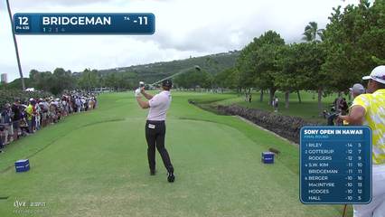 Jacob Bridgeman | Round 4 | 12th hole | Shot 1 | 2026 Sony Open