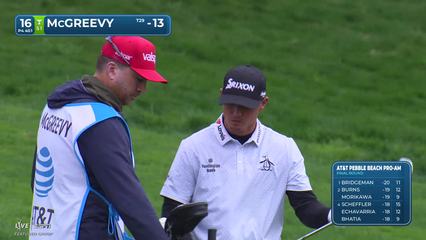 Max McGreevy | Round 4 | 16th hole | Shot 2 | 2026 AT&T Pebble Beach