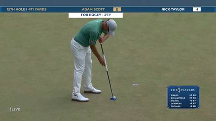 Adam Scott | Round 3 | 15th hole | Shot 5 | 2026 THE PLAYERS