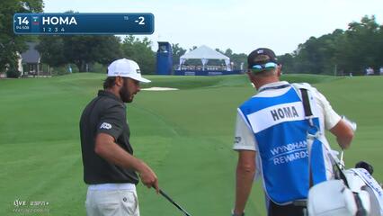 Max Homa | Round 1 | 14th hole | Shot 2 | 2025 Wyndham