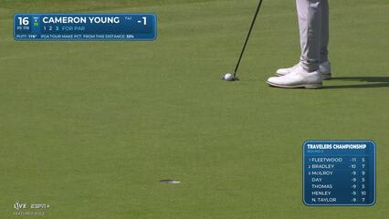 Cameron Young | Round 3 | 16th hole | Shot 3 | 2025 Travelers