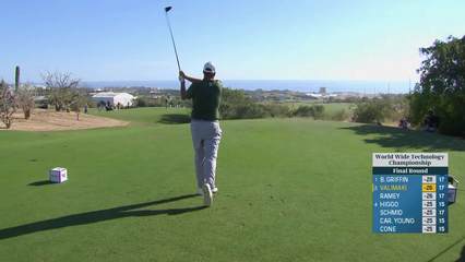 Sami Valimaki | Round 4 | 18th hole | Shot 1 | 2025 World Wide Technology