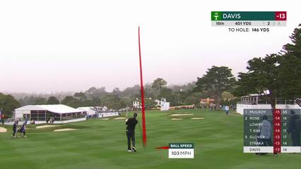 Cam Davis | Round 3 | 15th hole | Shot 2 | 2025 AT&T Pebble Beach