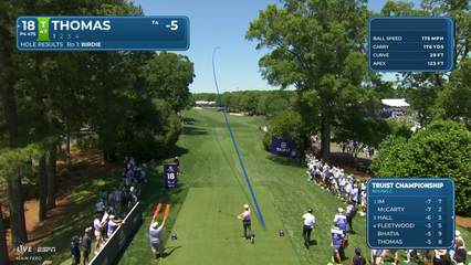 Justin Thomas | Round 2 | 18th hole | Shot 1 | 2026 Truist Championship