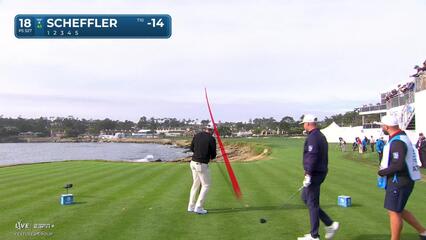 Scottie Scheffler | Round 4 | 18th hole | Shot 1 | 2025 AT&T Pebble Beach