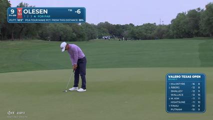 Thorbjørn Olesen | Round 3 | 9th hole | Shot 4 | 2026 Valero